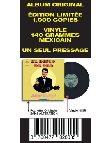 Johnny Hallyday - 33 Tours - Vogue Made In Mexique - El Disco De Oro (Vinyle Noir)
