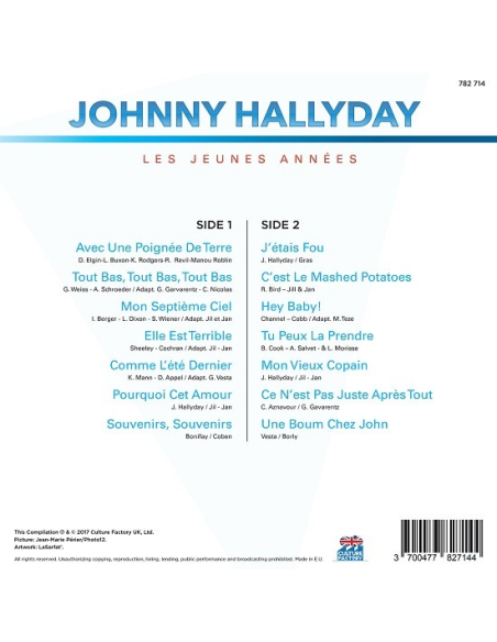 Johnny Hallyday - 33 tours - Les Jeunes Années (Vinyle Noir)