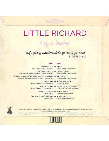 Little Richard - 3 Tours - Keep A-Knockin' (Vinyle Rose) + CD