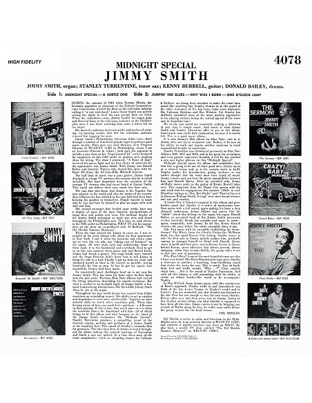 Jimmy Smith - 33 Tours - Midnight Special (Vinyle Noir)