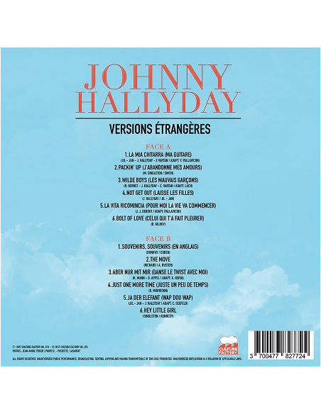  Johnny Hallyday - 33 Tours - Versions Étrangères (Vinyle Noir)