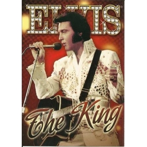 Elvis Carte Postale The King Red Background