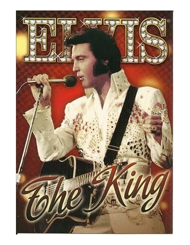 Elvis Carte Postale The King Red Background
