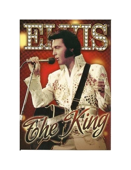 Elvis Carte Postale The King Red Background