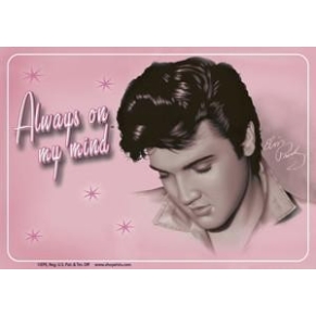 Elvis Carte Postale Pink Looking Down