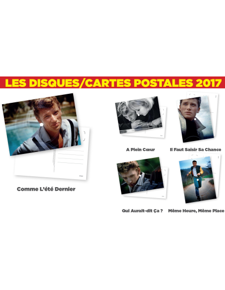 Johnny Hallyday - Disques/Cartes Postales (Lot de 5)