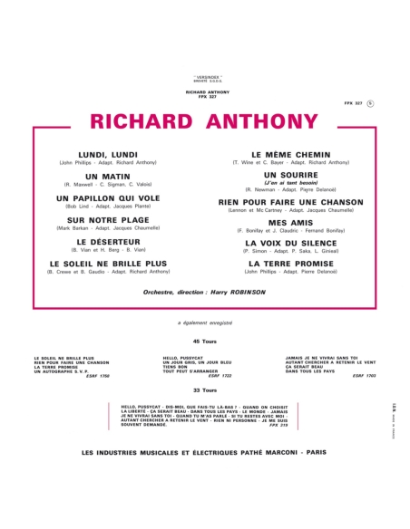 CD - Richard Anthony - La Terre Promise