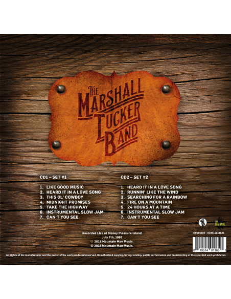 CD - Marshall Tucker Band - Live At Pleasure Island