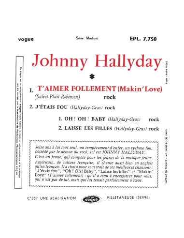 Johnny Hallyday - EP N°01 T’aimer Follement (CD Mini LP)