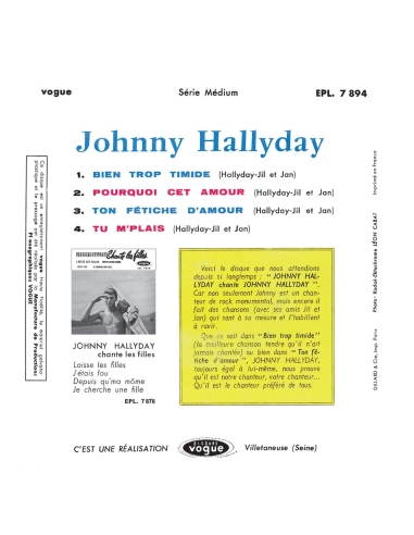 Johnny Hallyday - EP N°11 - Johnny Hallyday Chante Johnny (CD Mini LP)