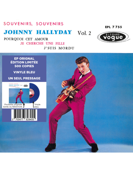 Johnny Hallyday - Souvenirs, Souvenirs (Vinyle BLEU)