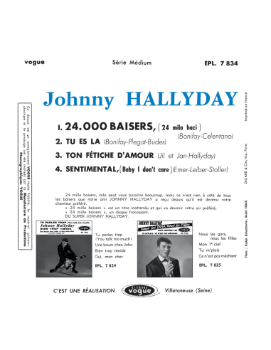 Johnny Hallyday - EP N°07 - 24 000 Baisers (Vinyle 7'')