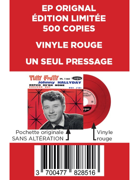 Johnny Hallyday - EP N°08 - Tutti Frutti (Vinyle 7'')