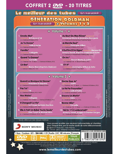 Génération Goldman en Karaoké (2 DVD)