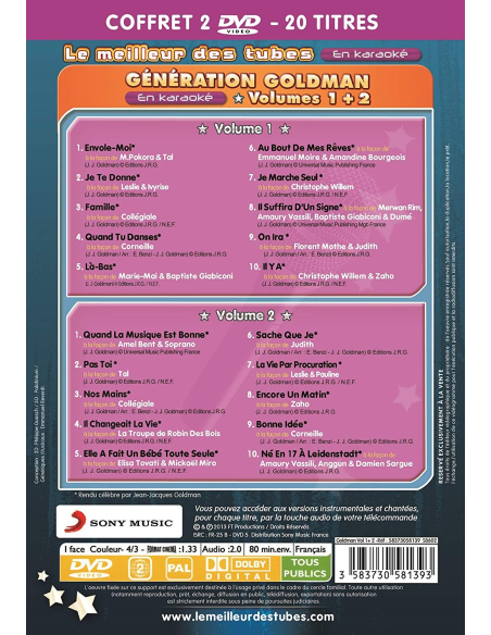 Génération Goldman en Karaoké (2 DVD)