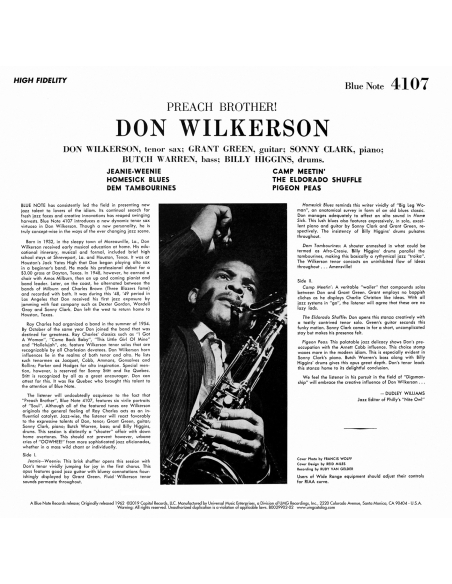 Don Wilkerson - Preach Brother! (Edition limitée)