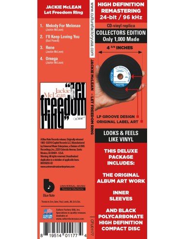 Jackie McLean - Let Freedom Ring (CD Mini LP)