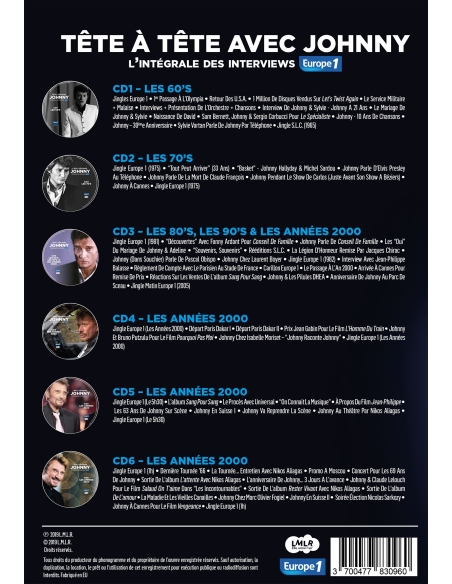 Johnny Hallyday - Tête à Tête Avec Johnny Hallyday - L'Intégrale Des Interviews Europe 1