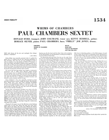 Paul Chambers Sextet - Whims Of Chambers (Vinyle)
