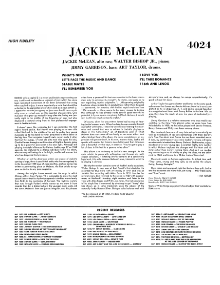 Jackie McLean - Swing, Swang, Swingin' (Vinyle)