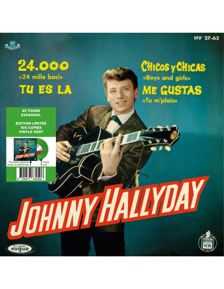 Johnny Hallyday - 24.000 Baisers - Vinyle VERT (Espagne) (Vinyle 7'')