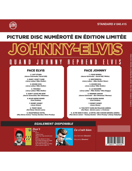 Johnny Hallyday & Elvis Presley - Quand Johnny Reprend Elvis - Picture Disc Rouge (Vinyle)