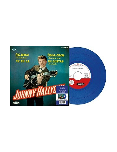 Johnny Hallyday - 24.000 Baisers - Vinyle BLEU (Espagne) (Vinyle 7'')