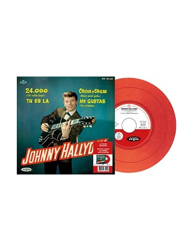 Johnny Hallyday - 24.000 Baisers - Vinyle ROUGE (Espagne) (Vinyle 7'')