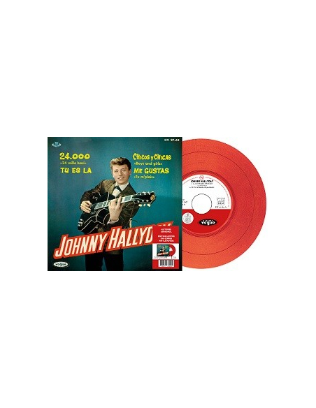 Johnny Hallyday - 24.000 Baisers - Vinyle ROUGE (Espagne) (Vinyle 7'')
