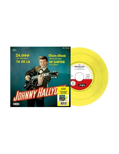 Johnny Hallyday - 24.000 Baisers - Vinyle JAUNE (Espagne) (Vinyle 7'')