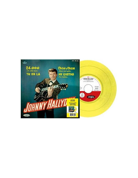 Johnny Hallyday - 24.000 Baisers - Vinyle JAUNE (Espagne) (Vinyle 7'')