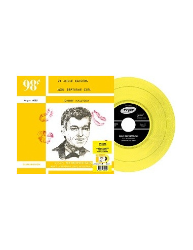 Johnny Hallyday - 24 Mille Baisers - Vinyle JAUNE (Canada) (Vinyle 7'')