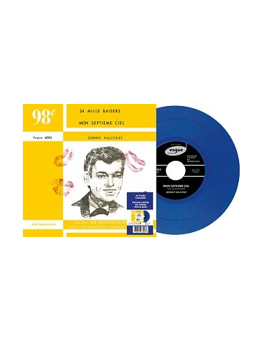 Johnny Hallyday - 24 Mille Baisers - Vinyle BLEU (Canada) (Vinyle 7'')