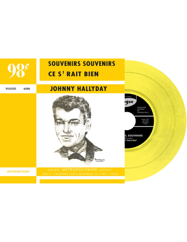 Johnny Hallyday - Souvenirs, Souvenirs - Vinyle JAUNE (Canada) (Vinyle 7'')
