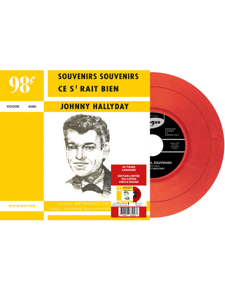Johnny Hallyday - Souvenirs, Souvenirs - Vinyle ROUGE (Canada) (Vinyle 7'')