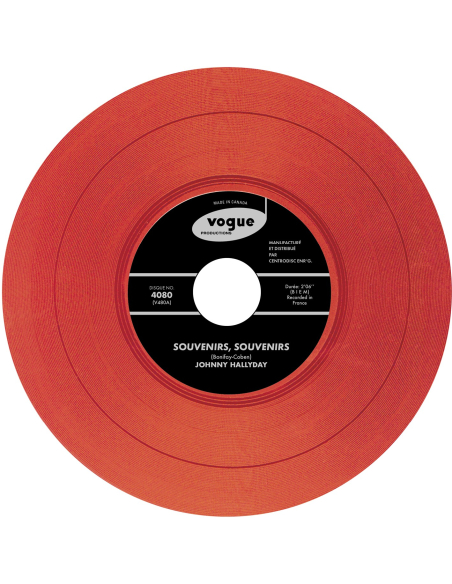 Johnny Hallyday - Souvenirs, Souvenirs - Vinyle ROUGE (Canada) (Vinyle 7'')