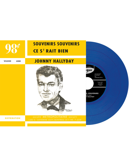 Johnny Hallyday - Souvenirs, Souvenirs - Vinyle BLEU (Canada) (Vinyle 7'')