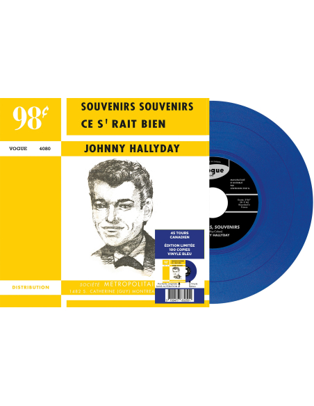 Johnny Hallyday - Souvenirs, Souvenirs - Vinyle BLEU (Canada) (Vinyle 7'')