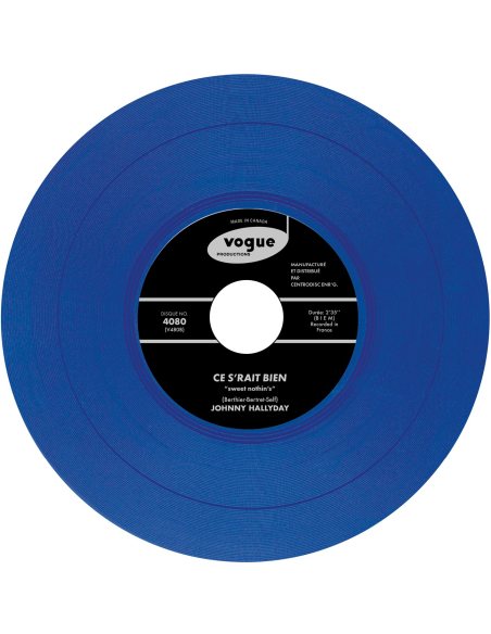 Johnny Hallyday - Souvenirs, Souvenirs - Vinyle BLEU (Canada) (Vinyle 7'')
