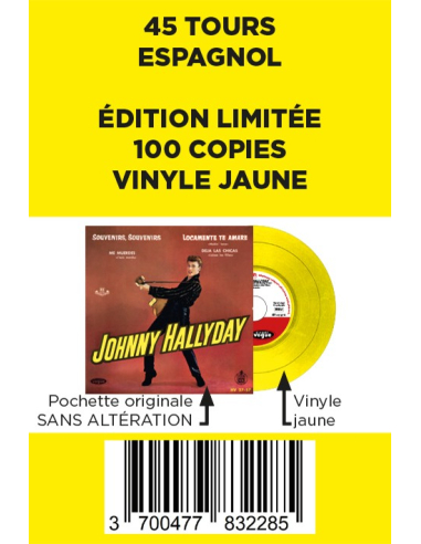 Johnny Hallyday - Souvenirs, Souvenirs - Vinyle JAUNE (Espagne) (Vinyle 7'')