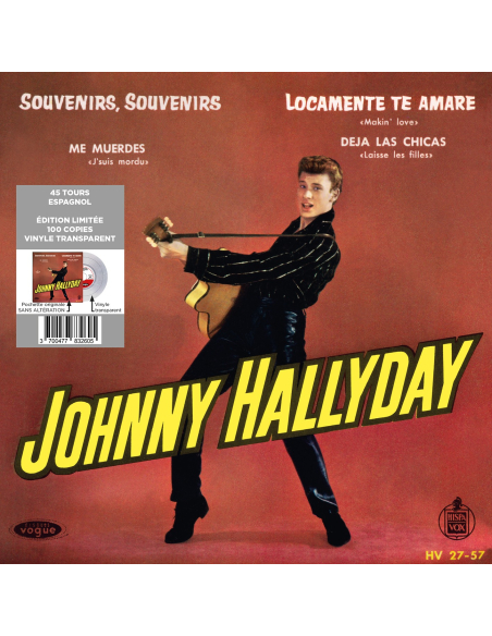 Johnny Hallyday - Souvenirs, Souvenirs - Vinyle TRANSPARENT (Espagne) (Vinyle 7'')