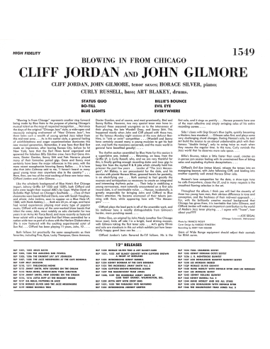 Cliff Jordan & John Gilmore - Blowing In From Chicago (Vinyle)