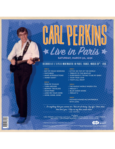 Carl Perkins - Live In Paris - The Last European Concert - RSD 2020 (Vinyle)