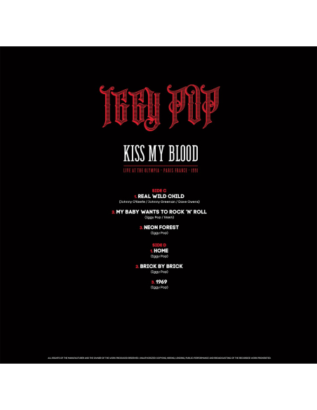 Iggy Pop - Kiss My Blood - RSD 2020 (Vinyle)