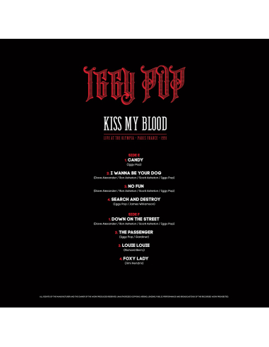 Iggy Pop - Kiss My Blood - RSD 2020 (Vinyle)