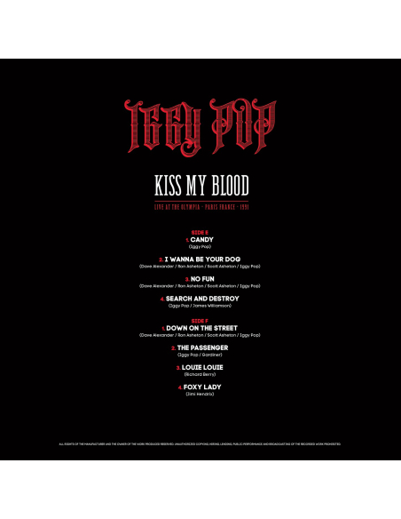 Iggy Pop - Kiss My Blood - RSD 2020 (Vinyle)