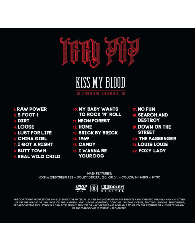 Iggy Pop - Kiss My Blood - RSD 2020 (Vinyle)