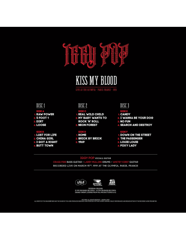 Iggy Pop - Kiss My Blood - RSD 2020 (Vinyle)