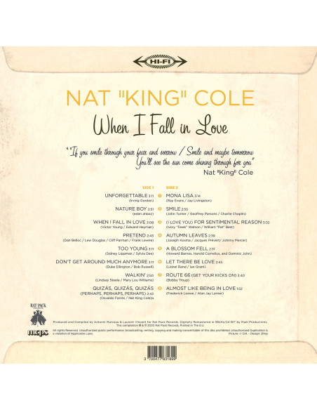 Nat "King" Cole - When I Fall In Love - RSD 2020 (Vinyle)