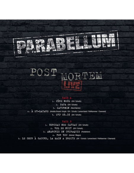 Parabellum - Post Mortem Live - RSD 2020 (Vinyle)